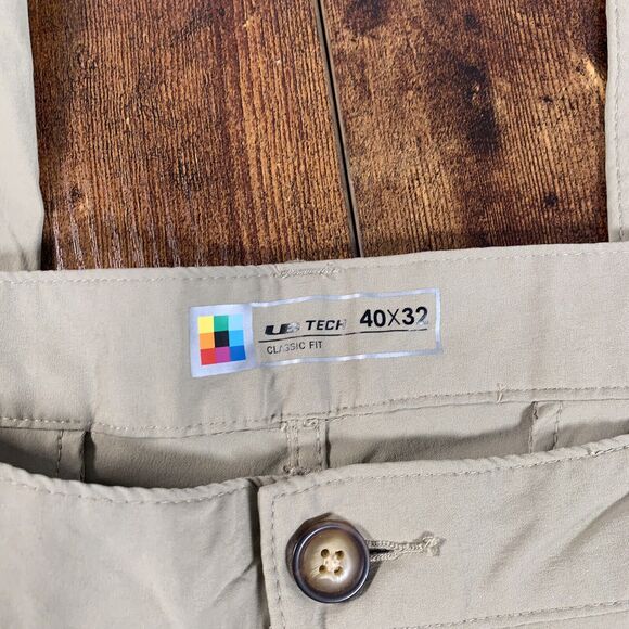 UB Tech Pants Mens Size 40X30 Classic Fit Chino Zip Pocket Casual Outdoor Comfor - Picture 3 of 5